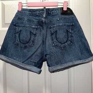 True Religion Dark Blue Jean Shorts